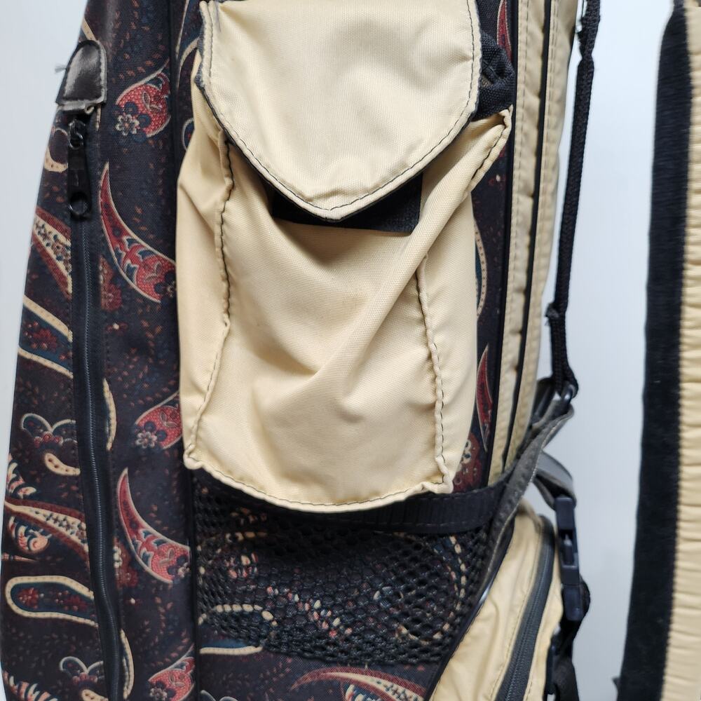 Vintage Paisley 3-Way Golf Cart Bag By Ron Miller Pro Model w/ Rain cover - Picture 11 of 14